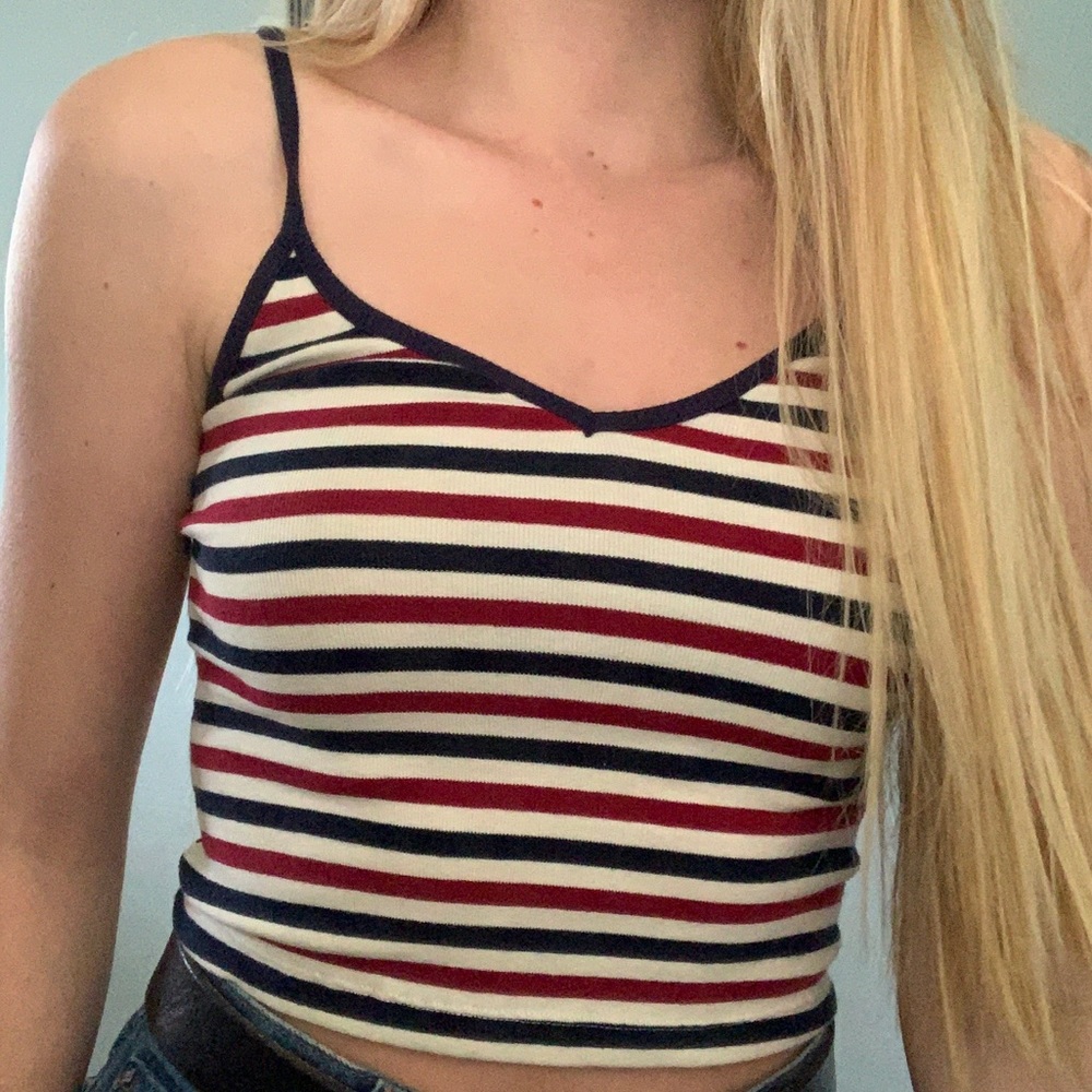 red white and blue striped brandy melville tank